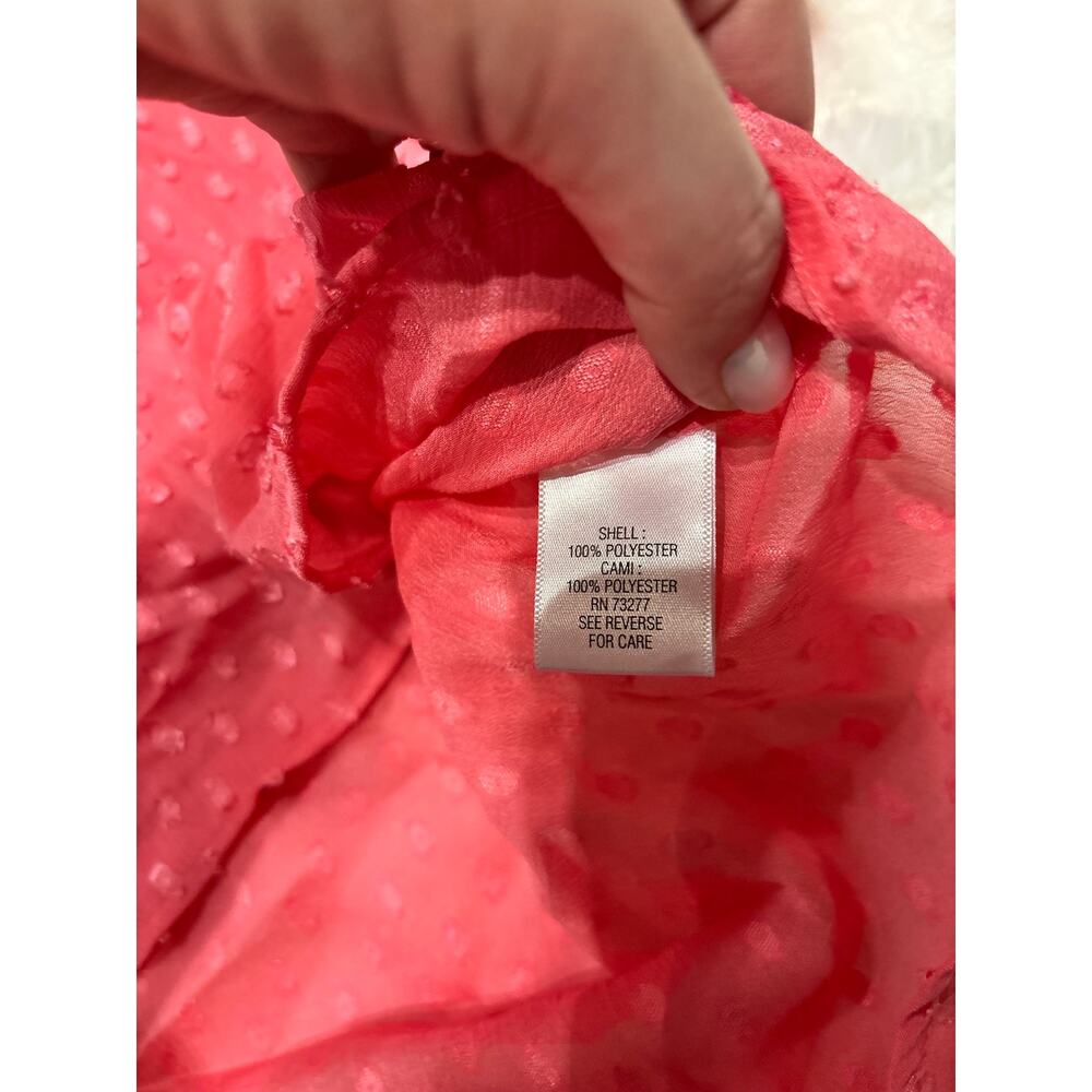 Apt. 9 Women's Coral Pink Blouse Petite Large Long Sleeve Boho - Picture 5 of 5